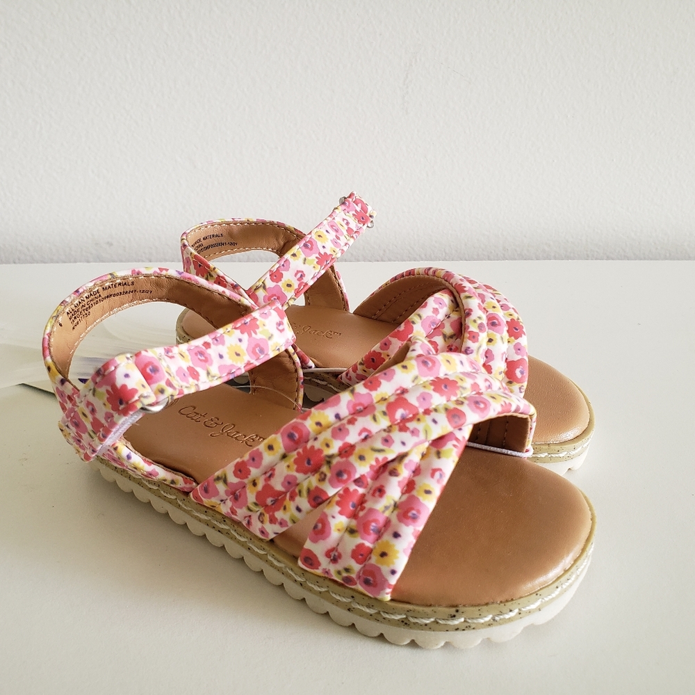Cat & Jack Pink Floral Kids Sandals